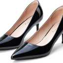 Elisabet Tang Kitten Heel Low Pumps 2.4 Inch Closed Pointed Toe Short Sexy Comfort Women Dressy Shoe at Work Office Date Prom Party Wedding Church (7.5, Black)