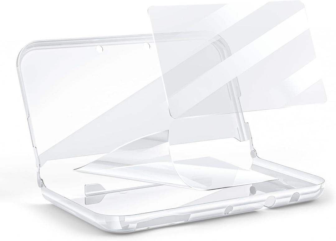 New 3DS XL Case with New 3DS XL Screen Protector, Transparent Hard Case with HD Thin Flexible PET Film for New 3DS XL/LL 2015 - (NOT for Original 3DS XL) (Clear)