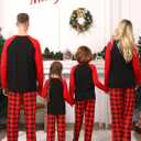 Christmas Matching Pajamas for Family, Long Sleeve Cute Print Tops and Wide Leg Plaid Pants Sleepwear Sets, Xmas Holiday PJs Jammies for Couples and Adult (X-Large, Men, HO HO HO) (XL)