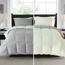 KASENTEX Queen Comforter Set  Reversible Dual Color  Goose Down Alternative  Ultra-Soft, Lightweight, Machine Washable, Maintain Fluffiness, All Season Warmth (Gull/Jet Stream)
