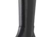 Shoe'N Tale Women's Knee High Boots Block Low Heel Square Toe with Side Zipper Fall and Winter Fashion Comfortable Boots (8, Black)