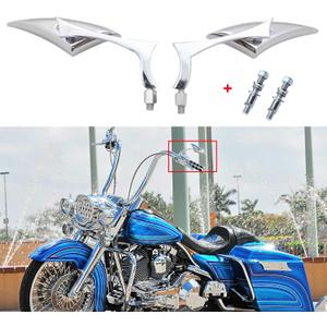 Chrome Motorcycle Blade Rear View Mirrors Compatible with Harley Road King Street Glide Softail Road Glide Electra Dyna Cruiser Bobber Chopper