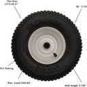 2 Pack 13x5.00-6 Lawn Tractor Pneumatic wheel,Wheelbarrow tire Turf Tread,3.13" hub length with steel rim,Flange ID 0.76''