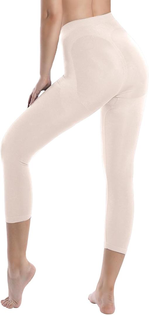 +MD Womens Shapewear Legging High Waist Thigh Slimmer Tummy Control Panties Knee Length Body Shaper Butt Lift (Large-X-Large, Nude)