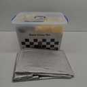 Giant Outdoor Chess Set Oversized Plastic Chess Pieces with Bases Lightweight 71" Chess Mat Floor Games for Kids and Adults - 9.8 Inches Tall King & Storage Bins with Lids