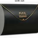 Black Wall Mount Mailbox for Outside,Waterproof Metal Mailboxes with Rust-Proof Galvanized Steel,Large Capacity Envelope Mailbox for House,12.99 x 10.35 x 3.5 Inch