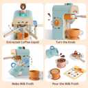 Tiny Land Kids Coffee Maker Wooden Kitchen Toys - 17Pcs Toy Coffee Maker Playset - Wooden Play Toys, Play Kitchen Accessories for Girls & Boys