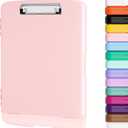 Piasoenc Clipboard with Storage, 8.5 x 11 Organization Box with Pen Holder and A4 Legal Paper Folder, Folio & Side-Opening, Low Profile Clip,for Nurses,Teachers, Size 14 x 9.6 x 1.2 in, Pink
