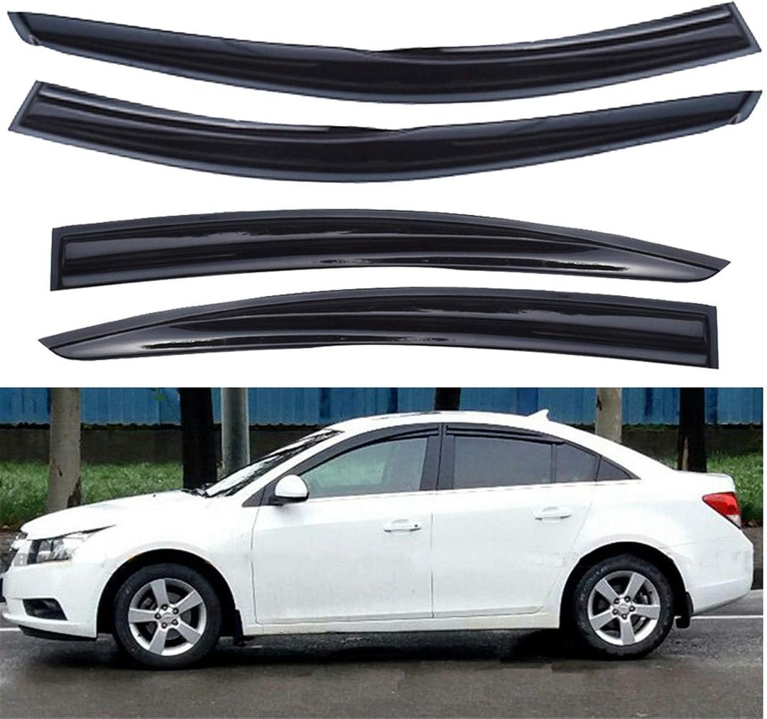 munirater Smoke Window Visor Wind Deflector Vent Rain Guard Replacement for 2008 2009 2010 2011 2012 2013 2014 2015 2016 Chevy Cruz J300