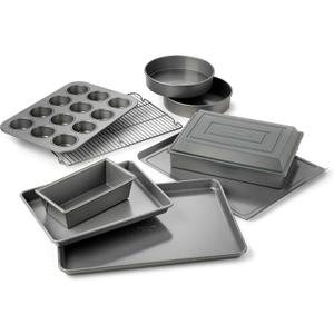 Calphalon 10-Piece Nonstick Bakeware Set Includes Baking Sheet Cookie Sheet Cake Pans Muffin Pan and More Dishwasher Safe Silver