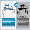 SeatYuPro  Sliding Shower Chair Swivel Tub Transfer Bench, Sliding Seat & 360° Swivel Rotation Shower Chair