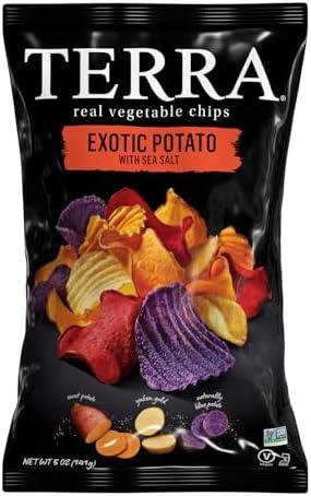 Terra Vegetable Chips, Exotic Potato with Sea Salt, 5 oz. (Pack of 12) Best By: 10/03/2025