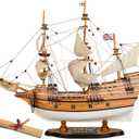 SAILINGSTORY Wooden Model Ship Mayflower 1/60 Scale Replica Sailing Ship Model Sailboat Decor