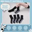 Yebing Non Slip Hospital Socks for Women with Grips Fuzzy Cozy Anti Skid Slipper Socks Winter Warm Soft Fluffy Sleep Socks (Black)