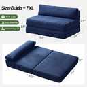 MEGAYES Folding Sofa Bed Convertible 4 in 1 Sleeper Chair Blue Twin XL