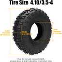 FVRITO 2 Pack of 4.10-4 410-4 4.10/3.50-4 Tire with Inner Tube for Lawn Mowers Garden Rototiller Snow Blower Mowers Hand Truck Wheelbarrow Go Cart Kid ATV