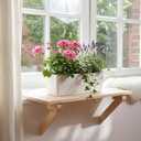 Colingmill Window Boxes Sill Plant Shelf 23.6 x 11 Inch Adjustable Window Boxes Sill Extender for Indoor Plants Shelf Cat Perch Easy Installation Without Damage for Micro Greens Seed Starter Planters