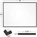 Magnetic Dry Erase Whiteboard 48 x 36 Inch - 4 x 3 Large White Board, Black Aluminum Frame Wall-Mounted, Magnetic Eraser, 2 Pen, Detachable Marker Tray, 6 Magnets for Office, School