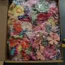 210 Pcs Mini Silk Flower Heads Small Fake Rose Daisy Faux Flowers Bulk for Crafts Artificial 3D Loose Fabric Flowers Heads Sunflower Bulk for Wedding Hair Cap Dresses Decorations (Bright Colors Mixed)