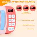 Microwave Kitchen Play Set with Light Sound for Kids with Pretend Fake Food and 6 Color DIY Play-Dough Clay Great for Toddlers 3 and Older Grils and Boys (Pink)