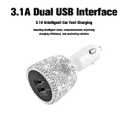 Ankuee Bling USB Car Charger, 3.1A Dual Port Crystal Rhinestone Vehicle Fast Charger Adapter, Diamond Automotive Interior Charging Plug Decor, Universal for Most Smartphones (Pink)