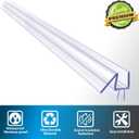 2-Pack Butecare Frameless Shower Door Bottom Seal for Glass Doors Stop Shower Leaks and Create a Water Barrier (3/8 x 39)