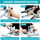 Arm Bike for Physical Therapy Table Top, Hand Cycle Exerciser Pedal for Seniors Upper Body, Portable Home/Office Stroke Rehab Equipment for Shoulder Wrist, Adjustable Resistance(with Extra Handle)
