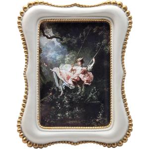 4x6 Vintage Picture Frame, Antique White Ornate Photo Frame, for Tabletop and Wall Display, Decorative Retro Home Decor, Old Fashioned Photo Gallery Art
