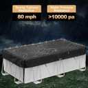 LXKCKJ 12x21 FT Rectangular Pool Cover for Above Ground Pool, Solar Oval Pool Cover Protection with Tensioner, Ideal for Rectangular/Oval Frame Pool Waterproof & UV-Resistant (Black)