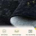 RELEANY Washable Area Rugs 6ft Non-Slip Modern Abstract Soft for Living Room Entryway Bedroom Nursery, Print Pattern, Dark Black Gold