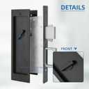Modern Pocket Door Hardware Set - Privacy Lock with Finger Flush Pulls & Soft Close, for Sliding Barn Doors, Pocket Doors, Bedroom (Black, Entrance)