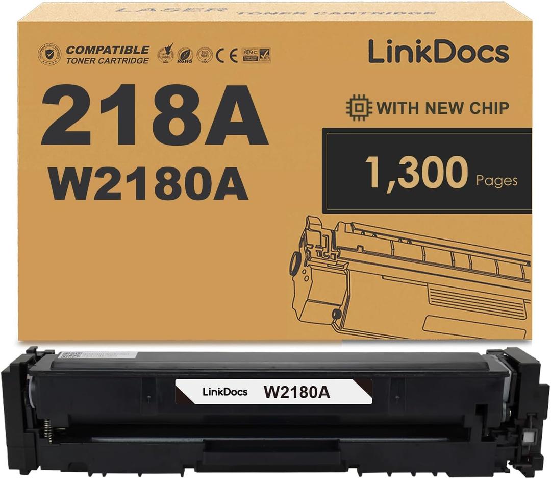 218A Black Toner Cartridge Compatible for HP 218A W2180A 218X W2180X for use in HP Color Laserjet Pro MFP 3301FDW 3301SDW 3301CDW 3201DW Printer, no Chip