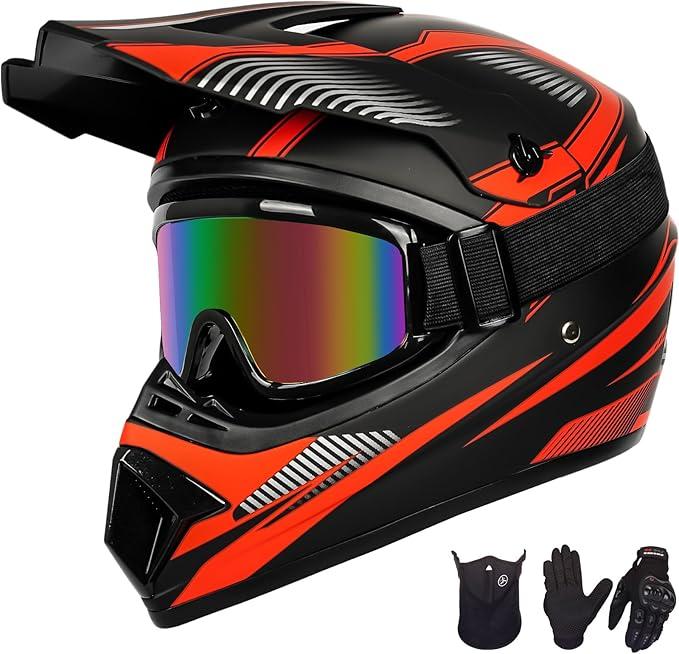 Yesmotor Youth Full Face Dirt Bike Helmet, DOT Motocross Motorcycle | Multi-Sport Use — Dirt bike, motocross, ATV, off-road motorcycle and e-bike. Medium