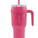 REDUCE Chiller Vacuum Insulated 40 oz Tumbler with Spill-Proof Silicone Straw - Sustainable Tritan Lid with Water Intake Markers - Soft Sit Base Travel Mug - Dishwasher Safe