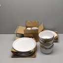 Safdie & Co. HK03106 Set-16Pcs, Set includes 4 dinner plates 10.5", 4 Salad plates 7.5", 4 bowls 6" and 4 mugs 360ml, 2 Tone Cream