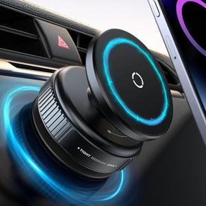 Suction Cup Phone Mount,Magnetic Phone Holder for Car,360Adjustable Vacuum Suction Phone Mount for Gym/Mirror/Smooth Surface, Compatible with iPhone and All Smartphones