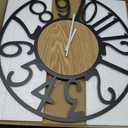 16Inch/40cm Wall Clocks Battery Operated,Wall Clocks for Living Room Decor,Large Wall Clock for Classroom, Bathroom, Bedroom, Office (Wooden Arabic Numerals, 16 Inches)