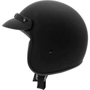 TCMT Dot 3/4 Open Face Adult Helmet for Scooter Moped Cruiser Cafe Racer Retro Vintage Street Bike Motorcycle Helmet (Small, C#Matte Black)
