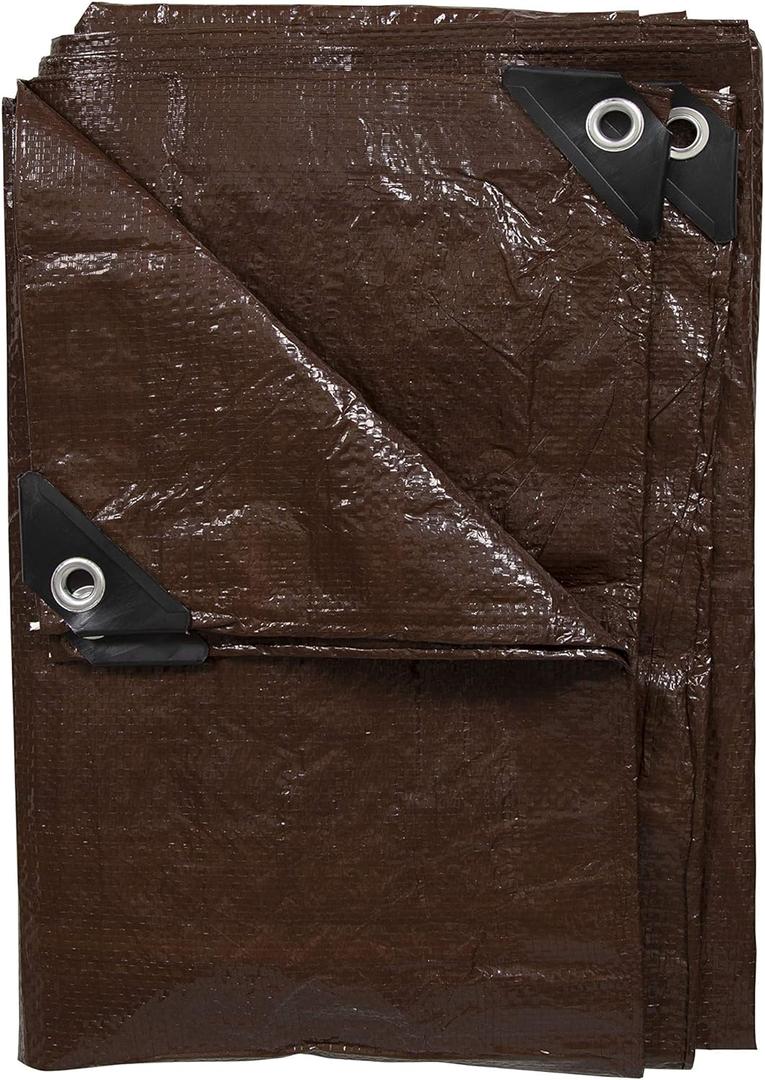 Stansport Light-Duty Rip-Stop Tarp 10' x 12' - Brown (U-1012)