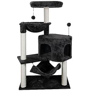YUNIQUE Cat Tree with Cat Condo and Big Hammock, Darkgrey
