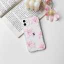 NITITOP Compatible with iPhone 12 Case Clear Cute Pink Lily Blossom Floral Flowers Pattern for Girls Women Soft TPU Transparent Shockproof Protective Phone Cover - Lilies