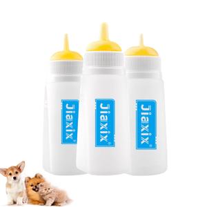 3 Pack Kitten Silicone Bottle Feeding Kit,Nipple & Feeding Kit for Kittens, Reusable Newborn Kitten Supplies, Suitable for Feeding Kitten, Puppy, Rabbit, Hamster (Yellow, Small+Medium+Large)