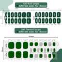 2 x Semi Cured Gel Nail Strips & Toenail Stickers 2 Set (Green),Gel Nail Stickers, Long Lasting, Gifts for Women, Works with UV Lamp, Includes Prep Pads,Wooden Stick (Hwj-mj-z05)