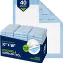 HALYARD Premium Disposable Underpads, 30 x 36 Inches Chux Pads - Blue, Case of 40 - Incontinence Bed Pads for Adults with Airlaid Core for Moisture and Odor Control