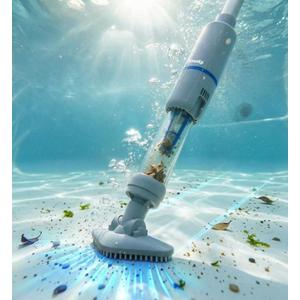 Cordless Handheld Spa Hot Tub Vacuum Cleaner, Rechargeable Small Pool Vacuum for Sand & Debris, Telescopic Pole up to 65", 90 Mins Runtime Cleaner for Hot Tubs, Small Above Ground Pools
