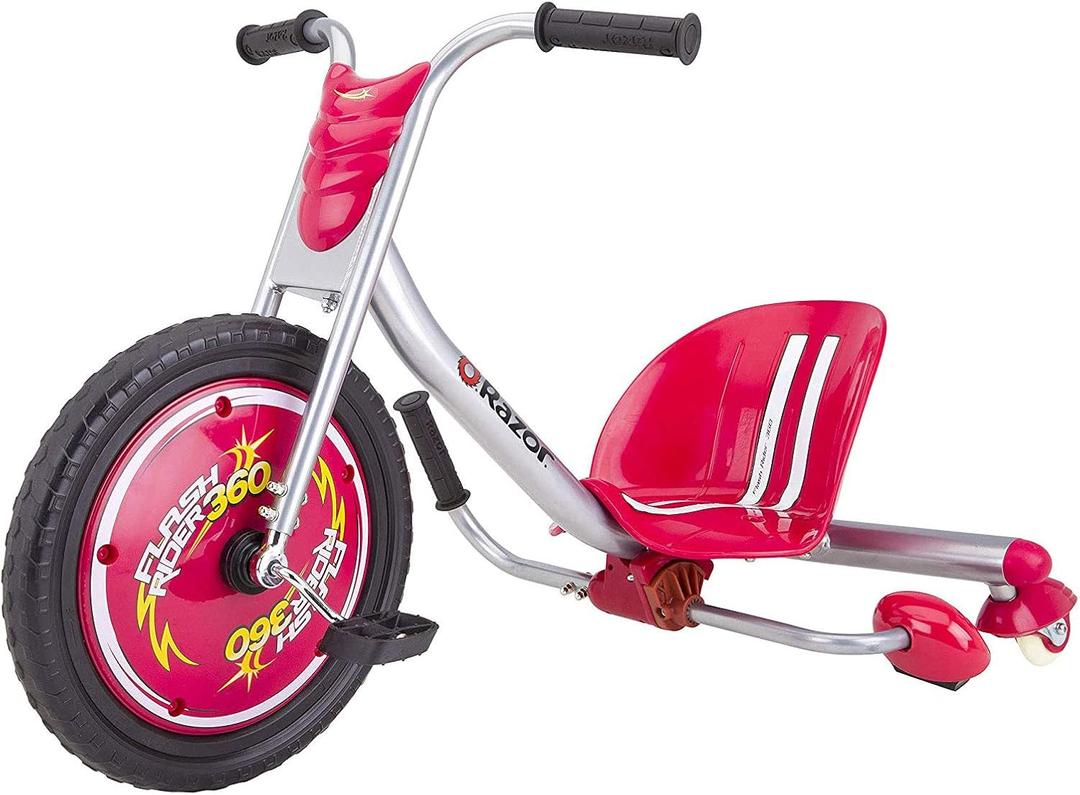 Razor FlashRider 360 Caster Trike for Kids Ages 6+ - Replaceable Spark cartridges, Lightweight, MX Style Handlebars, for Riders up to 160 lbs
