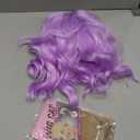 Purple Wig with Bangs Short Purple Bob Wigs for Women 14 Inch Lavender Purple Wavy Curly Wigs Short Bob Synthetic Wigs Shoulder Length Colorful Cosplay Wig for Girl Halloween Party Costume Daily