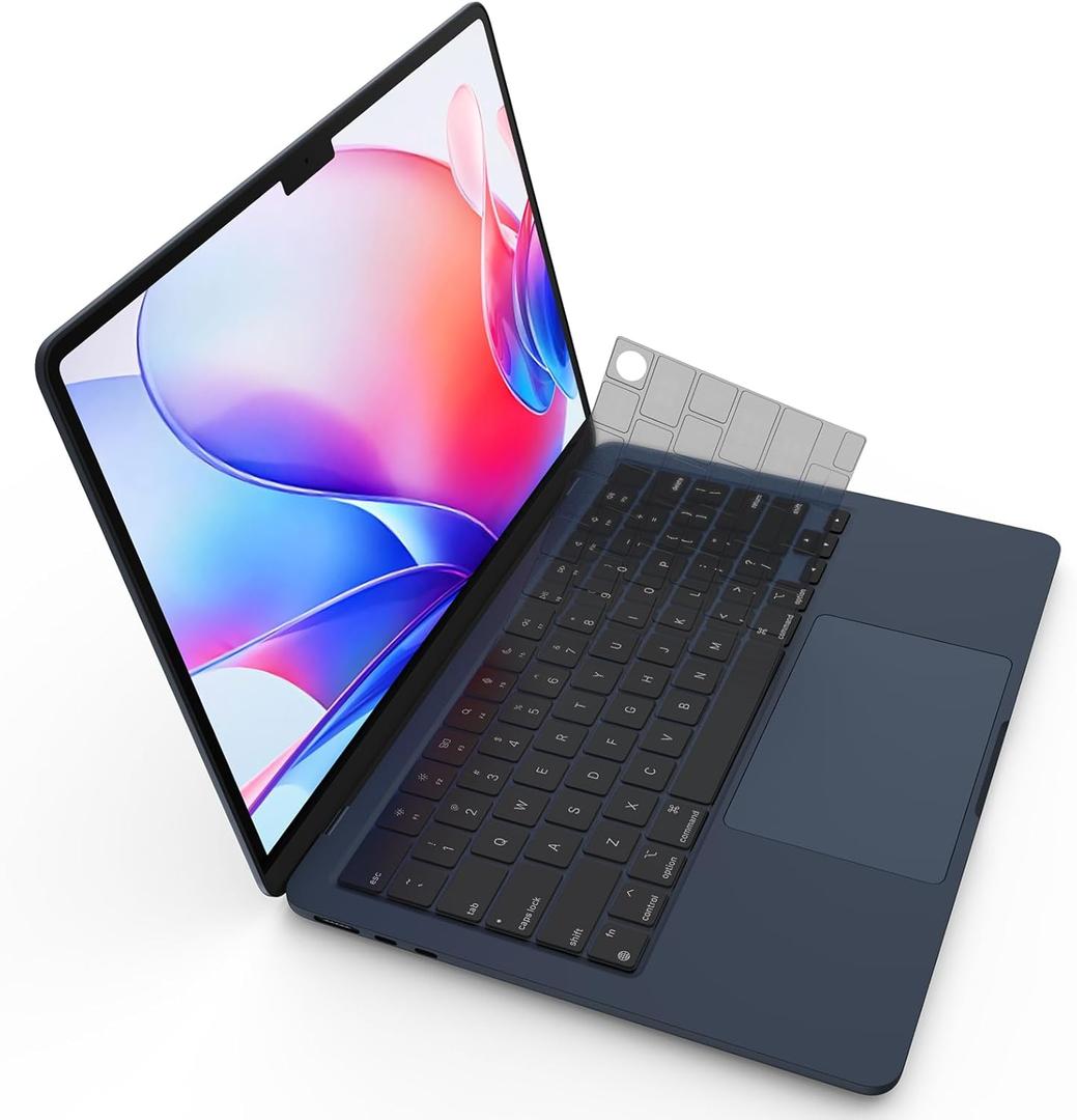 Premium Ultra Thin Keyboard Cover Protector, Compatible with 2025-2021 M5/M4/M3/M2/M1 Pro/Max MacBook Pro 14/16, M4/M3/M2 MacBook Air 13/15, US Layout, Surround Touch ID