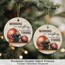 8 x Football Ornaments - Football Gifts for Christmas Tree Decorations - Double-Sided Printed Ceramic Christmas Ornament