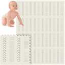 6/12 Tiles Baby Play Mat 6FT x 8FT Puzzle Floor Mat for Kids Waterproof Baby Crawling Mat for Infants and Toddlers(Cream Color)